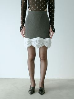 SORIN/Stretchy Viscose Decorative Mini Skirt/ミニスカート